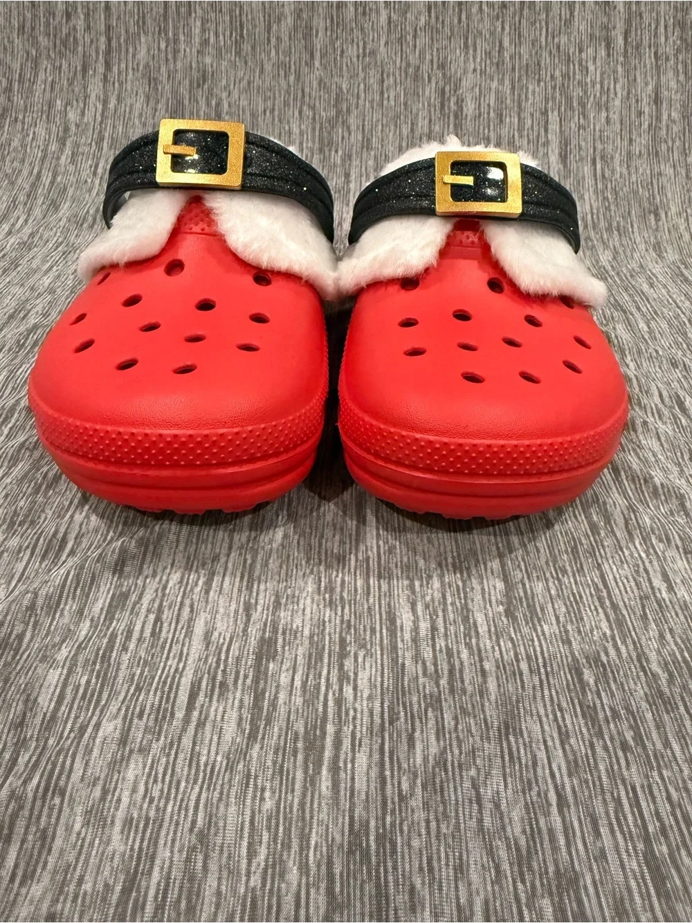CROCS Red Kids Fleece-Lined Santa Clog